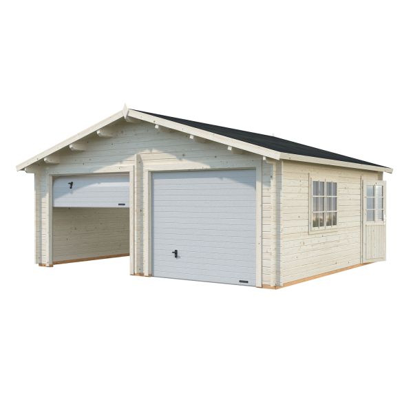 Palmako Garage Roger 28,4 m² mit Sektionaltor transparent