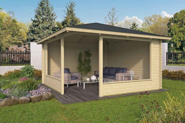 Blockhüttenlaube Birger mit Zeltdach| von Nordje | 400x400x303cm