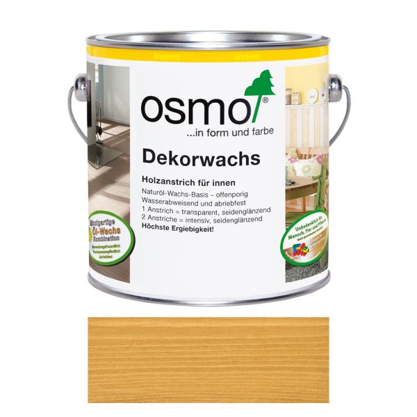 Osmo Dekorwachs Nr. 3164 Eiche 2,5l, Holzanstrich für Hölzer im Innenbereich
