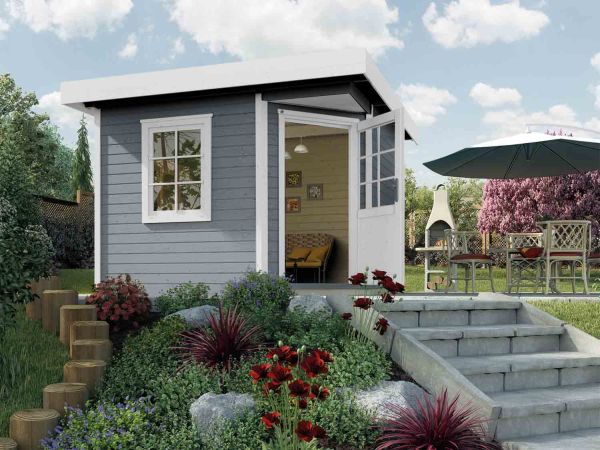 Weka Designhaus 213 Gr.1| 5-Eck| grau| 28 mm| Einzeltür