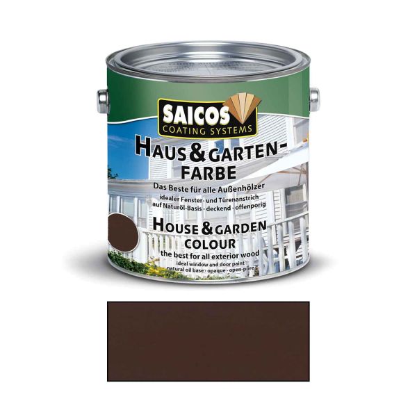 Saicos Haus & Gartenfarbe auf Naturöl-Basis Mahagonibraun 2,5l