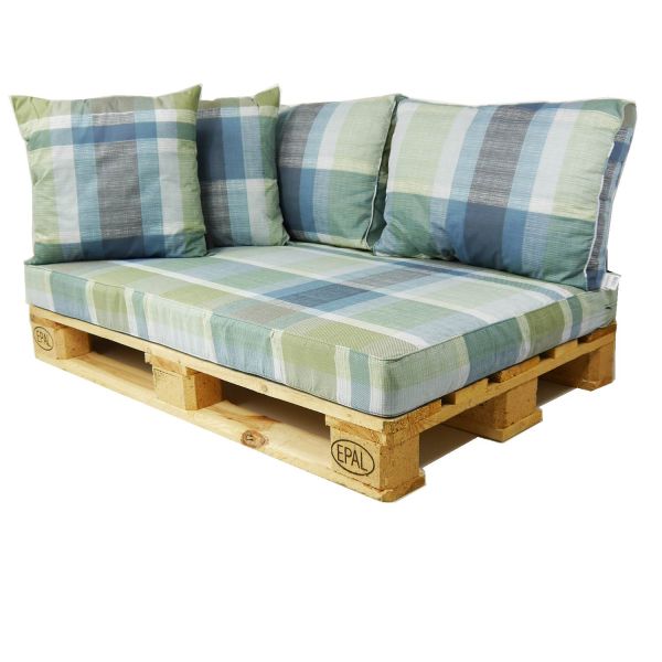 Nordje Palettenkissen Style Wilson blau mit Dekokissen