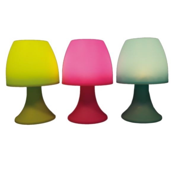 Coen Bakker schöne Tischlampe aus Kunststoff, warmweiß Licht, ROSA 19x12 cm