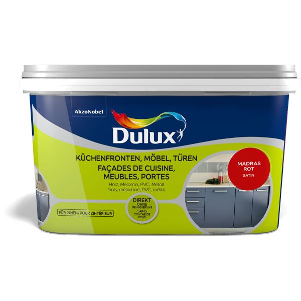 Dulux Fresh Up Küchen-, Möbel- und Türenfarbe Satin Madras-Rot 2l
