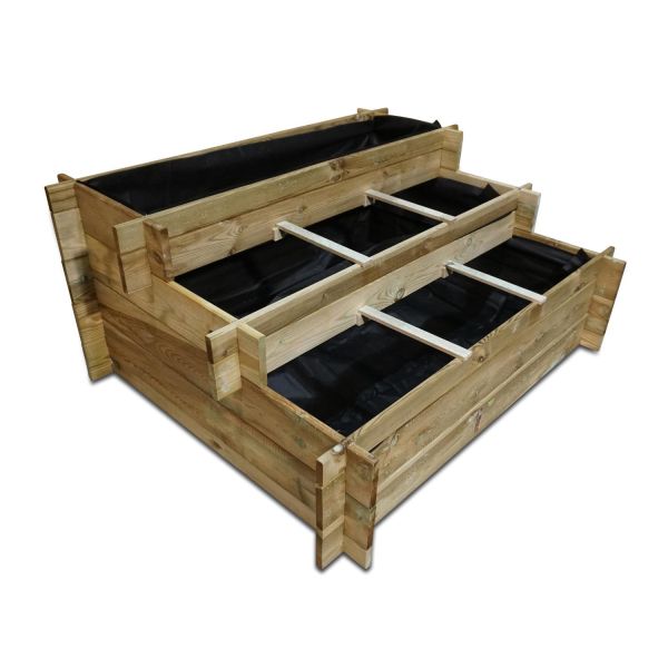 Hochbeet Pflanztreppe Arie aus Kiefer KDI 120x100x54cm inkl. Folie von Nordje®