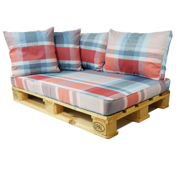 Nordje Palettenkissen Style Wilson rot mit Dekokissen