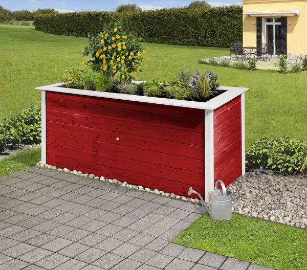 Weka Profi-Hochbeet | 669 C| schwedenrot/weiss| 28 mm | 217x92x81 cm