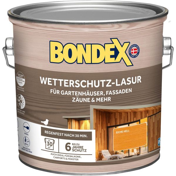 Bondex Wetterschutz-Lasur Eiche Hell 2,5 L
