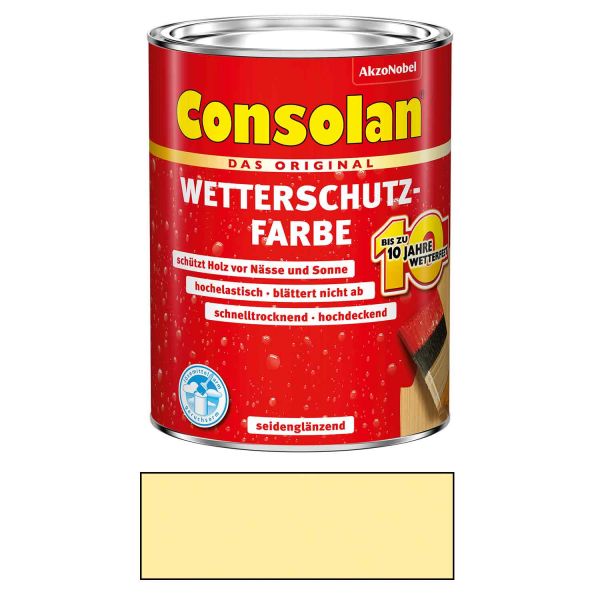 Consolan Wetterschutzfarbe Holz Nordisch Gelb 0,75L