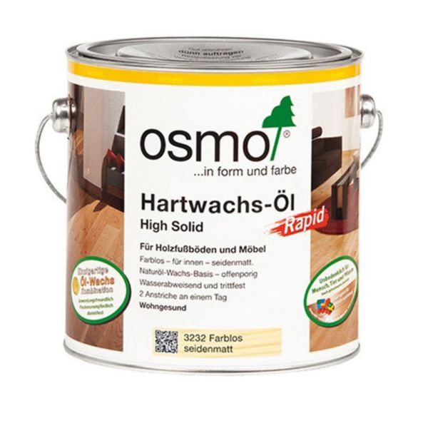 Osmo Hartwachsöl Nr.3232 Rapid Seidenmatt 2,5l Holzanstrich für den Innenbereich