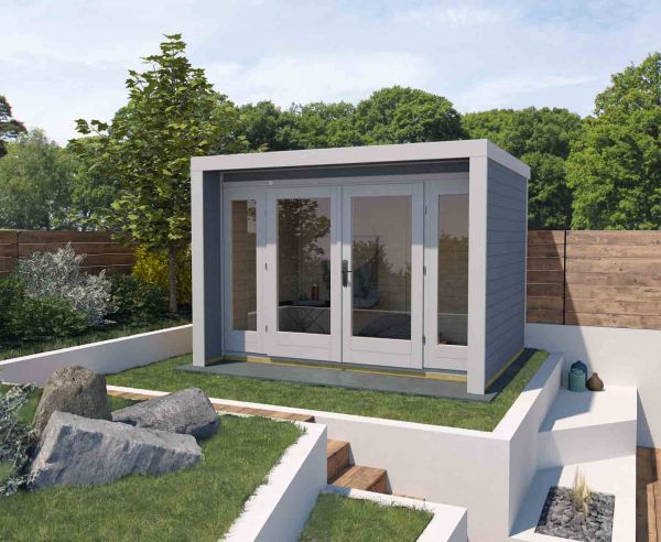 Weka Designhaus 263 Gr.2 grau| Doppeltür | 2 Fensterpaneele