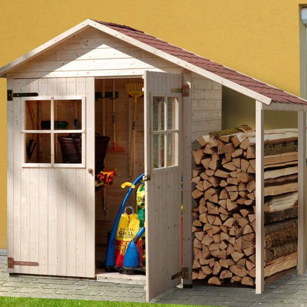 Weka Garten-/Terrassenschrank 357 A Gr.2 Satteldach| 14 mm| Doppeltür | Schleppdach 50 cm