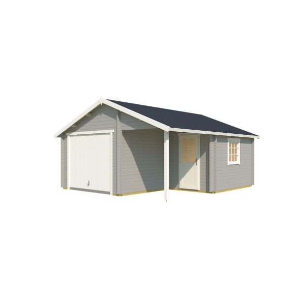 Lasita Maja Garage Nevis mit Schwingtor Lichtgrau 500x550 cm
