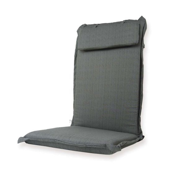 Nordje Gartenmöbelauflage Hochlehner mit Kopfteil grey 120x50x8cm
