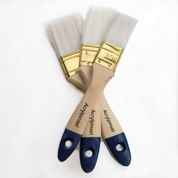 Acryl- und Ölpinsel-Set 3-teilig 30mm/50mm/60mm