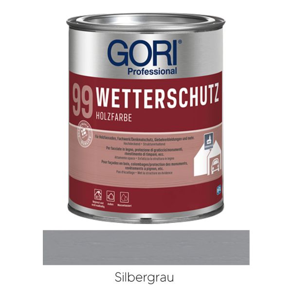 GORI 99 Wetterschutz Holzfarbe Silbergrau 2,5l