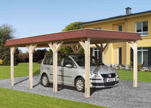 Weka Leimholz-Flachdach Einzelcarport 615 Gr.1 | 337x639x239 cm