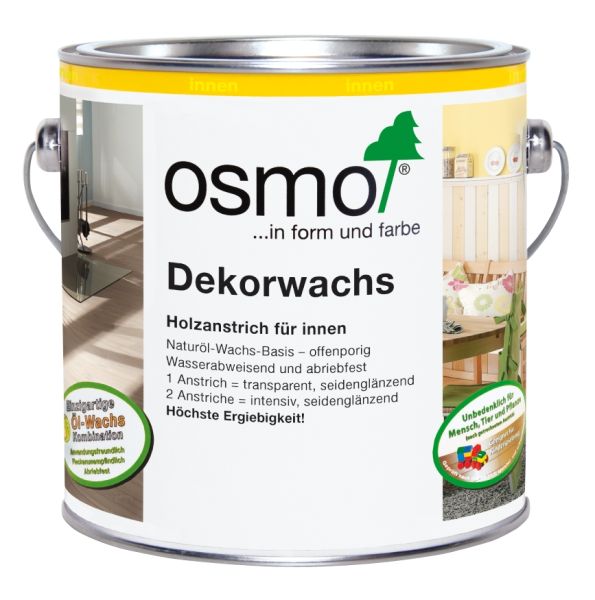 Osmo Dekorwachs Nr. 3111 weiß transparent 2,5l, Holzanstrich für Hölzer im Innenbereich
