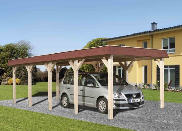 Weka Leimholz-Flachdach Einzelcarport 615 Gr.2 | 337x832x239 cm