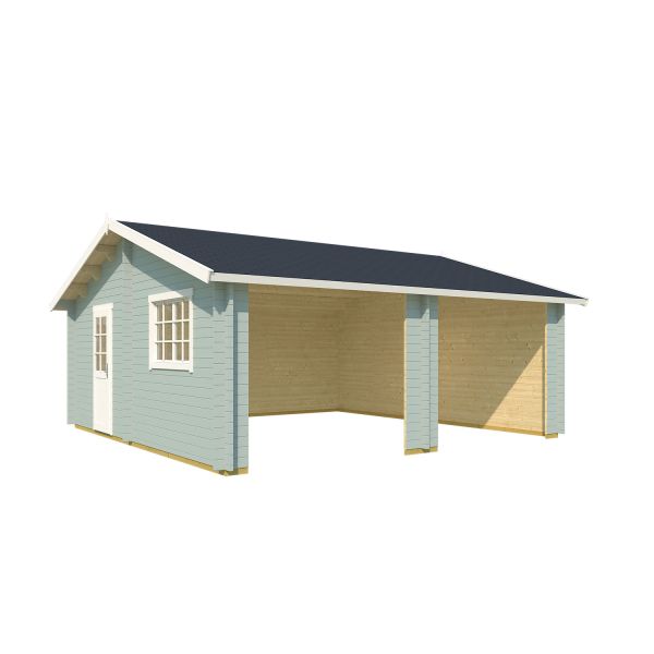 Lasita Maja Doppel-Garage Falkland ohne Tor Gletschergrün 575x575 cm