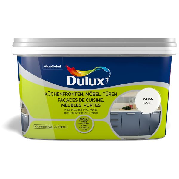 Dulux Fresh Up Küchen-, Möbel- und Türenfarbe Satin Weiß 2l