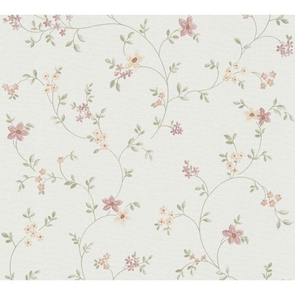 A.S. Création Blumentapete "Best of Vlies" bunt-grün-creme 937701