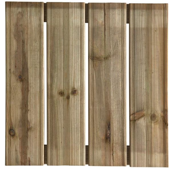 Holzfliese für Holzterrasse Juna KDI feine Riffelungen 50x50x4 cm 1m² (4 Stück) von Nordje