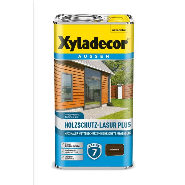 Holzschutz Lasur Plus Xyladecor Palisander 4L für den maximalen Wetterschutz