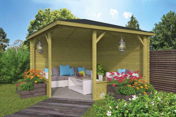 Blockhüttenlaube Mitch Dagny mit Zeltdach | von Nordje | 350x350x269cm