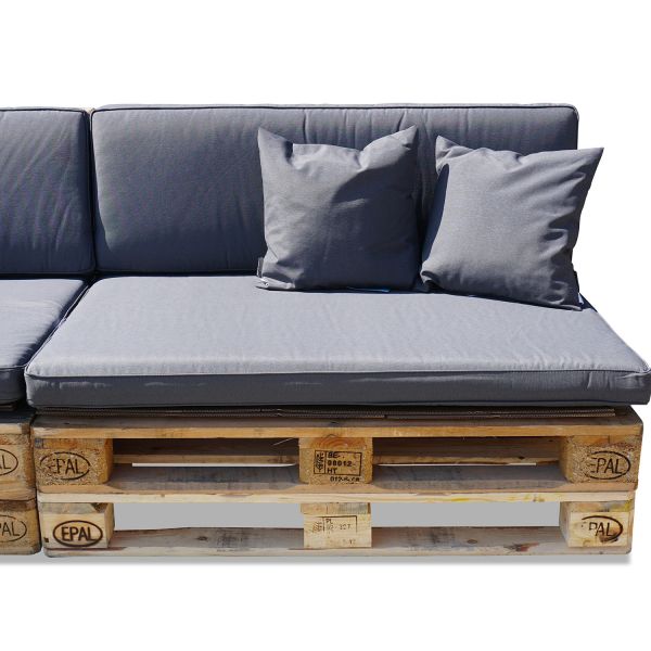 Nordje Comfort Palettenauflage 120x80 & 120x40 grey Palettenkissen inkl. Dekokissen