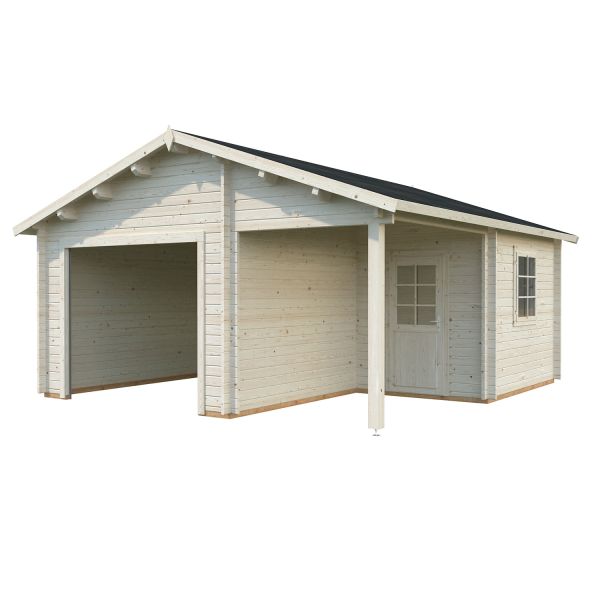 Palmako Garage Irene/Roger 21,9+5,2 m² ohne Tor natur