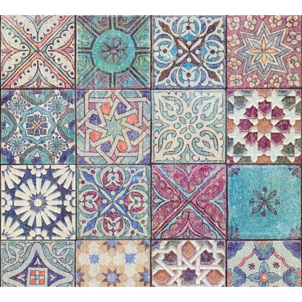 A.S. Création Fliesentapete "Designdschungel 2 by Laura N." Vlies blau-violett-creme 362051