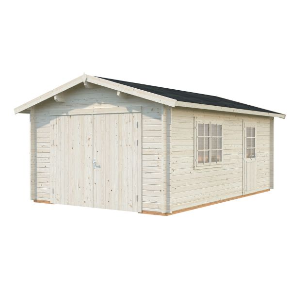 Palmako Garage Roger 19,0 m² mit Holztor transparent