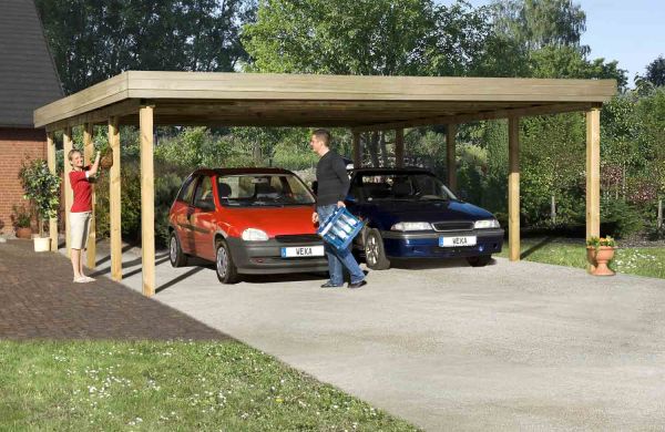 Weka Doppelcarport 609 Gr. 2 mit Stahltrapezblechdach