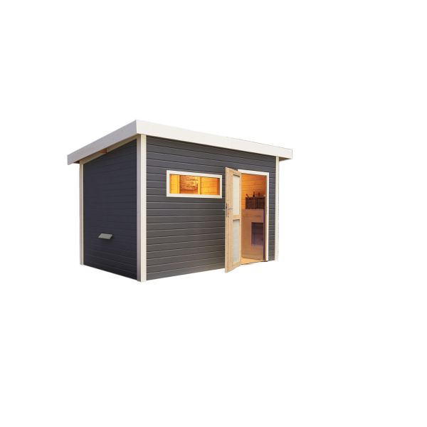 Wolff Finnhaus Saunahaus Basic Melina 40 A Titangrau