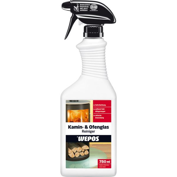 Wepos Kamin- und Ofenglas Reiniger 750 ml