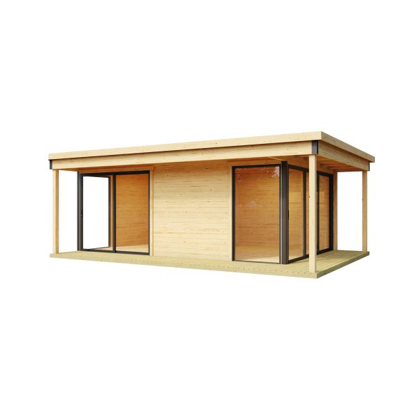 Lasita Maja Gartenhaus Domeo 3 Loggia athrazit/naturbelassen 588x401
