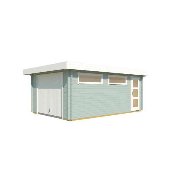 Lasita Maja Garage Canberra SET mit Schwingtor Gletschergrün 360x540 cm