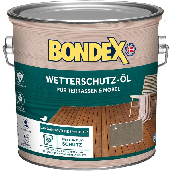 Bondex Wetterschutz-Öl Grau 2,5 L