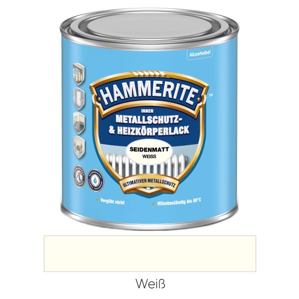 HAMMERITE Innen Metall-Schutzlack & Heizkörperlack seidenmatt Weiß 500ml