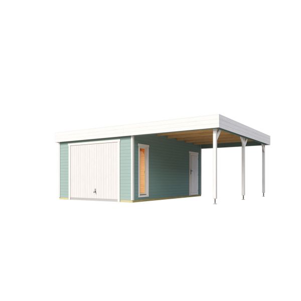 Lasita Maja Garage Bahamas SET mit Schwingtor Gletschergrün 540x670 cm