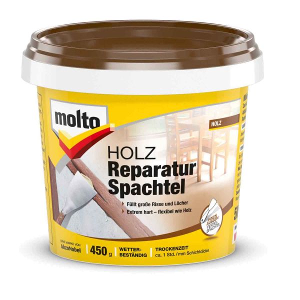 Molto Holz Reparatur Spachtel 450g zum Reparieren von beschädigtem Holz
