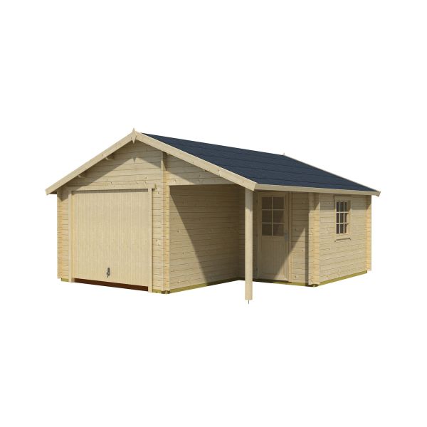 Lasita Maja Garage Nevis mit Schwingtor Naturbelassen 500x550 cm