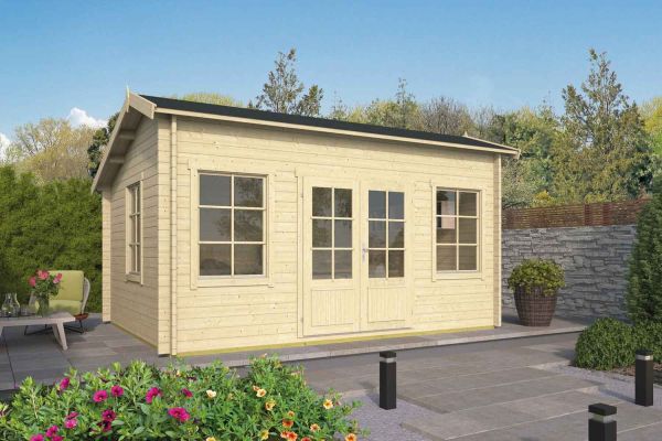 Gartenhaus - Blockhütte - Unterstand Wickie mit Satteldach | von Nordje | 500x400x279cm