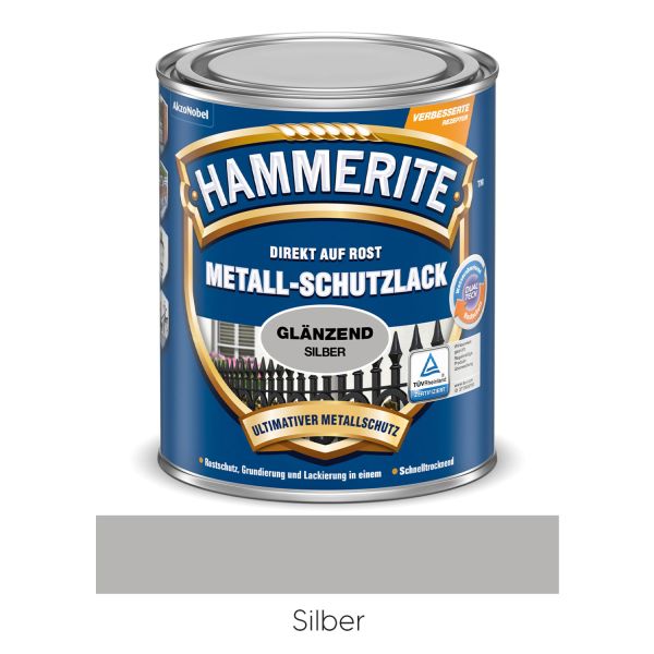 HAMMERITE Metall-Schutzlack glänzend Silber 250ml