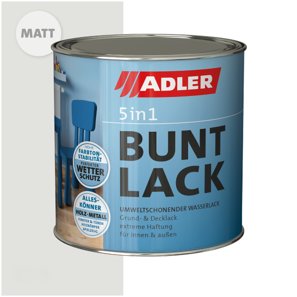 ADLER 5in1-Buntlack Matt Lichtgrau RAL7035 0,375l