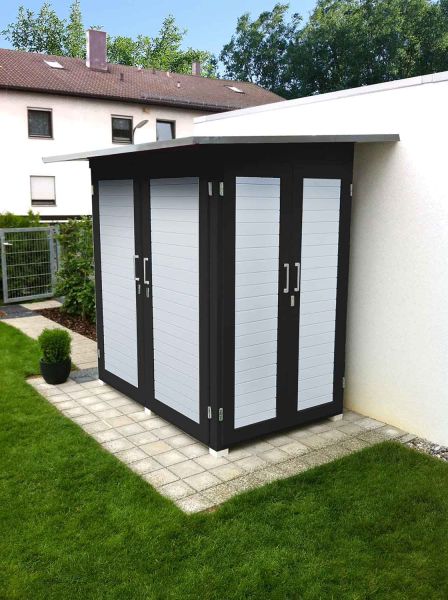 Weka Garten Gerätehaus | Geräteschrank | [Q] Kompakt | anthrazit