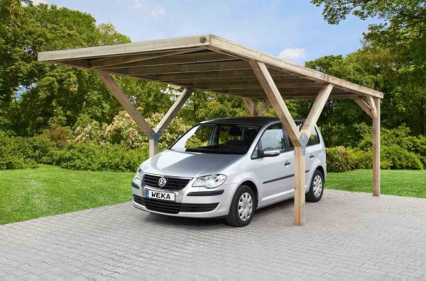 Weka Y-Einzelcarport | Flachdach | ohne Dachplatten | 306x606x250 cm