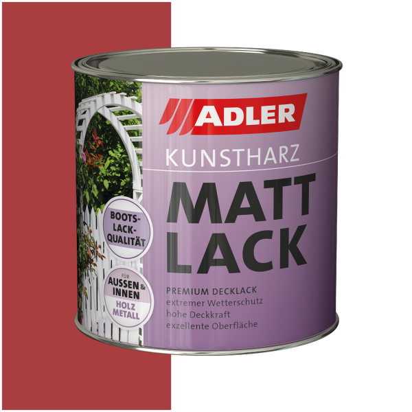 ADLER Kunstharz Mattlack Feuerrot RAL3000 0,75l