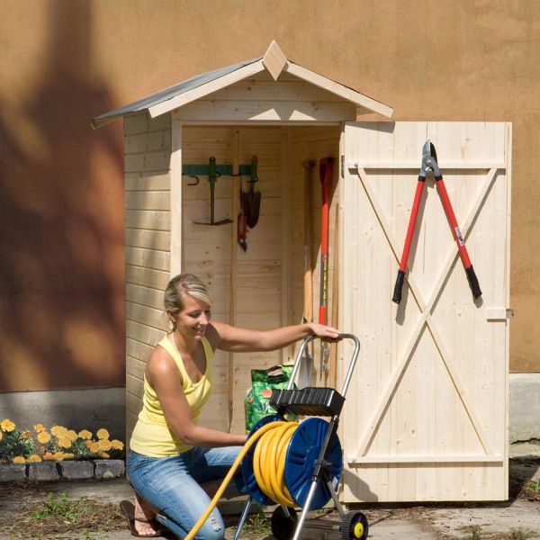 Weka Garten-/Terrassenschrank 351 Gr.1 Satteldach| 14mm| Einzeltür